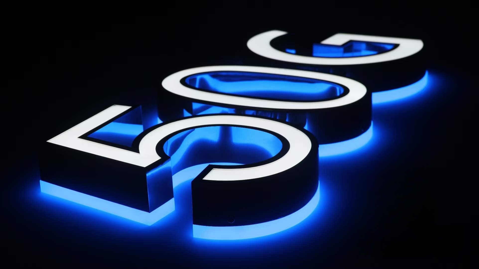 LED Channel Letters with Front and Halo Lighting Effects